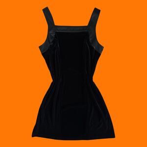 90's vintage black velvet satin bodycon mini dress MEDIUM my Michelle